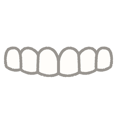 a stylized drawing of teeth with a dark grey outline.